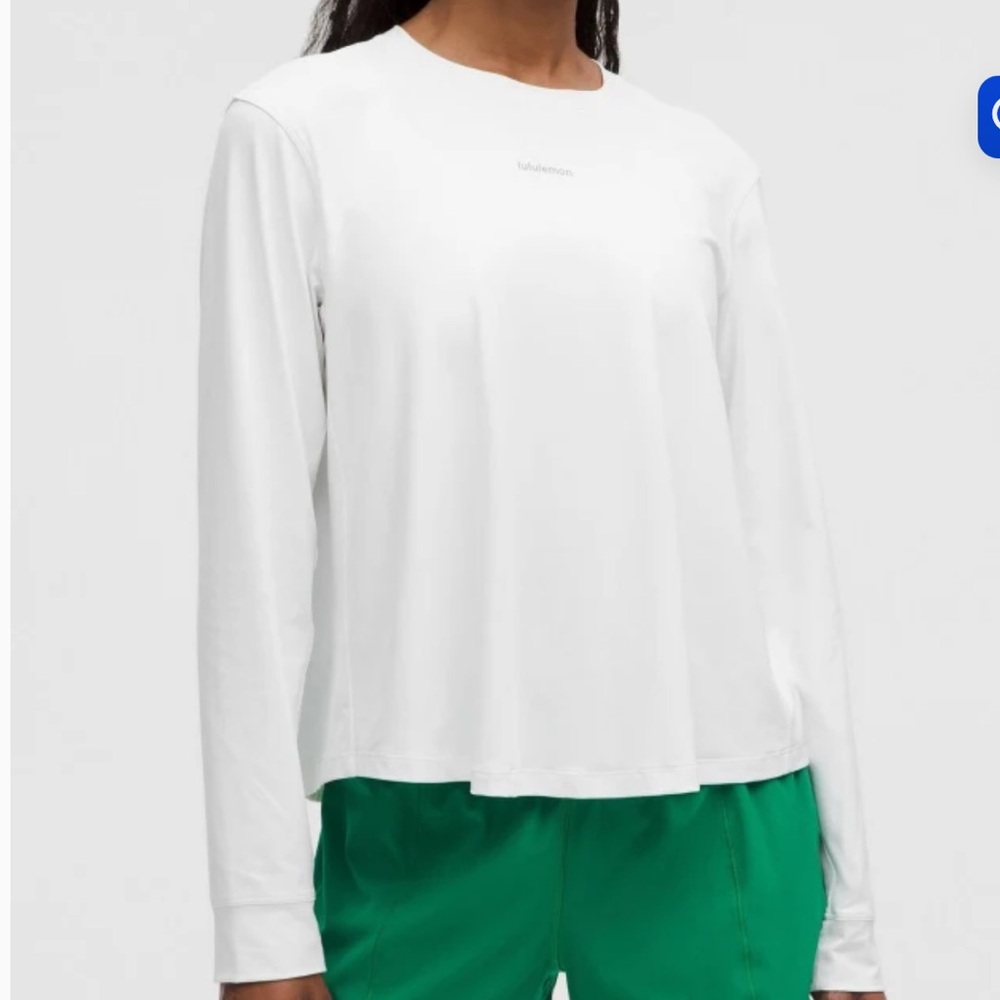 lululemon White Pace Crush Cross-Back UV Graphic Long Sleeve Tee